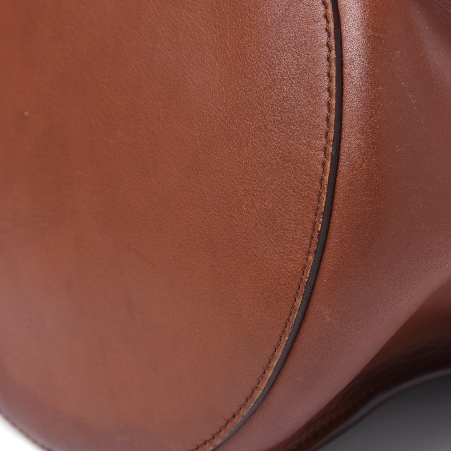 Smooth Calfskin Long Strap Big Bucket Bag Tan
