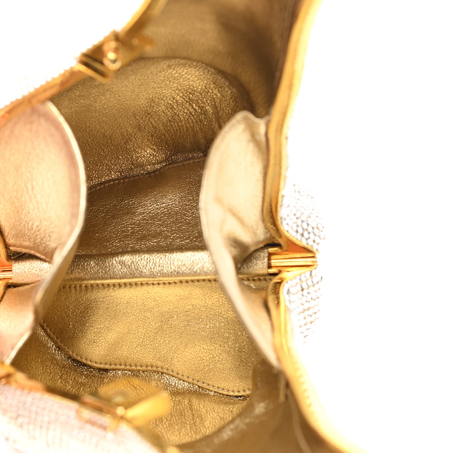 Swarovski Crystal Polar Bear Minaudiere Clutch White