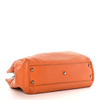 Gucci Calfskin Small Bamboo Shopper Tote Orange 3 of 9