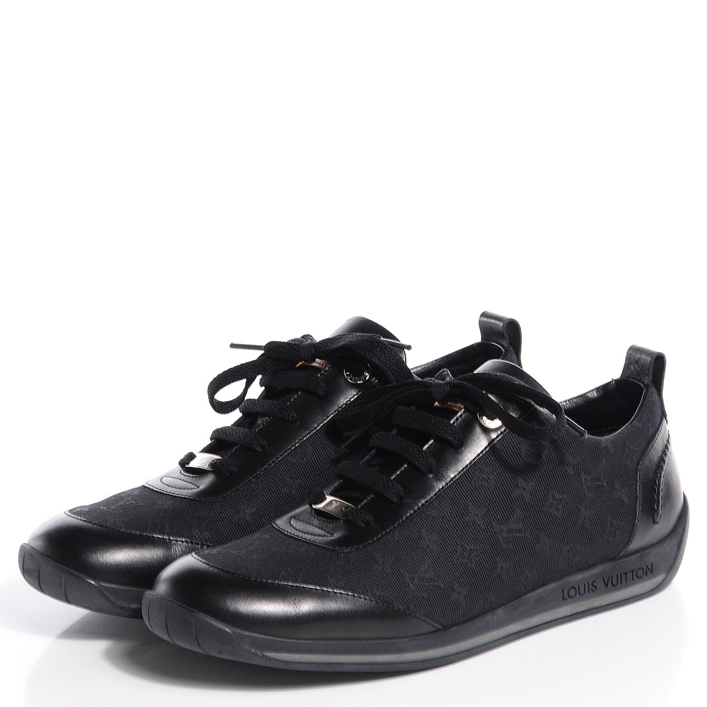 Mini Lin Monogram Sneakers Tennis Shoes 38 Black