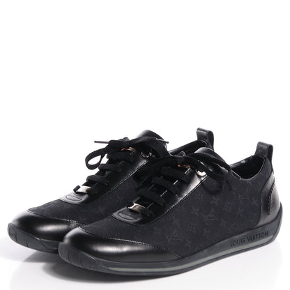 Louis Vuitton Mini Lin Monogram Sneakers Tennis Shoes 38 Black 3 of 5