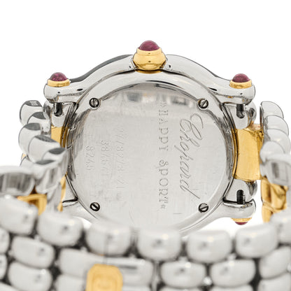 Chopard Stainless Steel 18K Yellow Gold 5 Diamond 26mm Happy Sport Quartz Watch 4 of 4