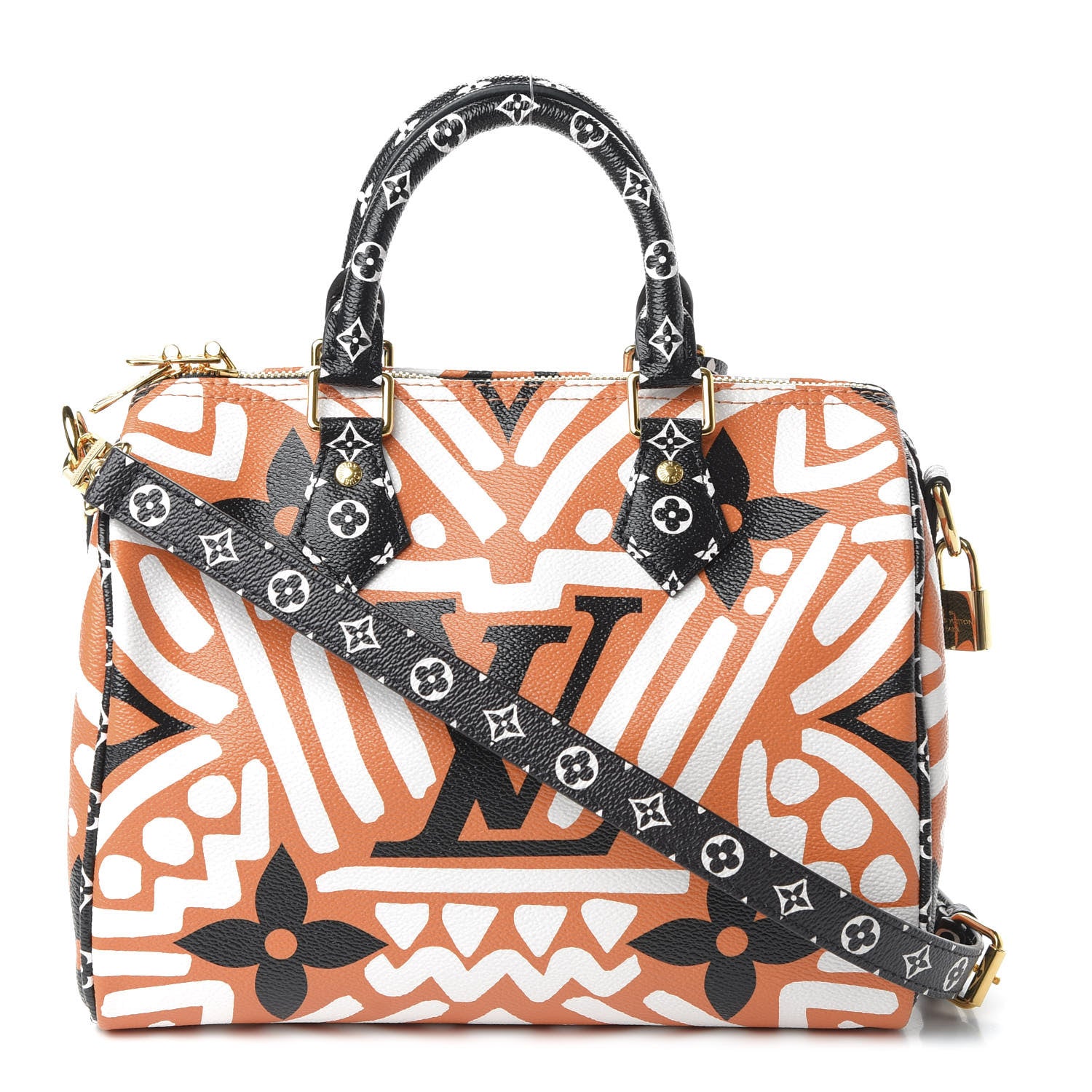 Louis Vuitton Monogram Giant Crafty Speedy Bandouliere 25 Creme Caramel 1 of 9