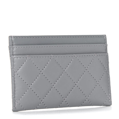 Chanel Lambskin Quilted Boy Card Holder Grey 3 of 12