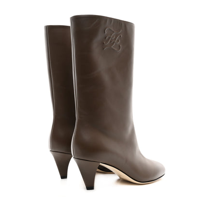 Fendi Vitello Karligraphy Tall Boots 36 Brown 4 of 8