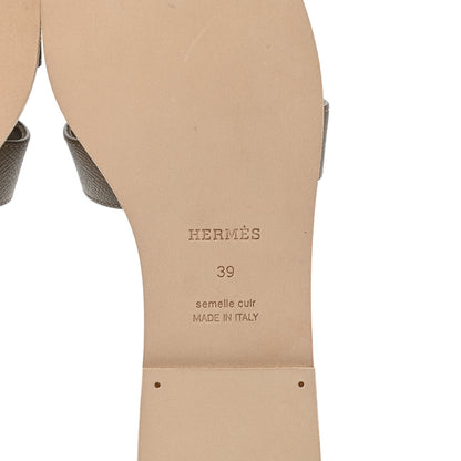 Hermes Epsom Oran Sandals 39 Etoupe 6 of 9