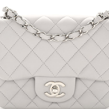 Chanel Lambskin Quilted Mini Square Flap Light Grey 7 of 10