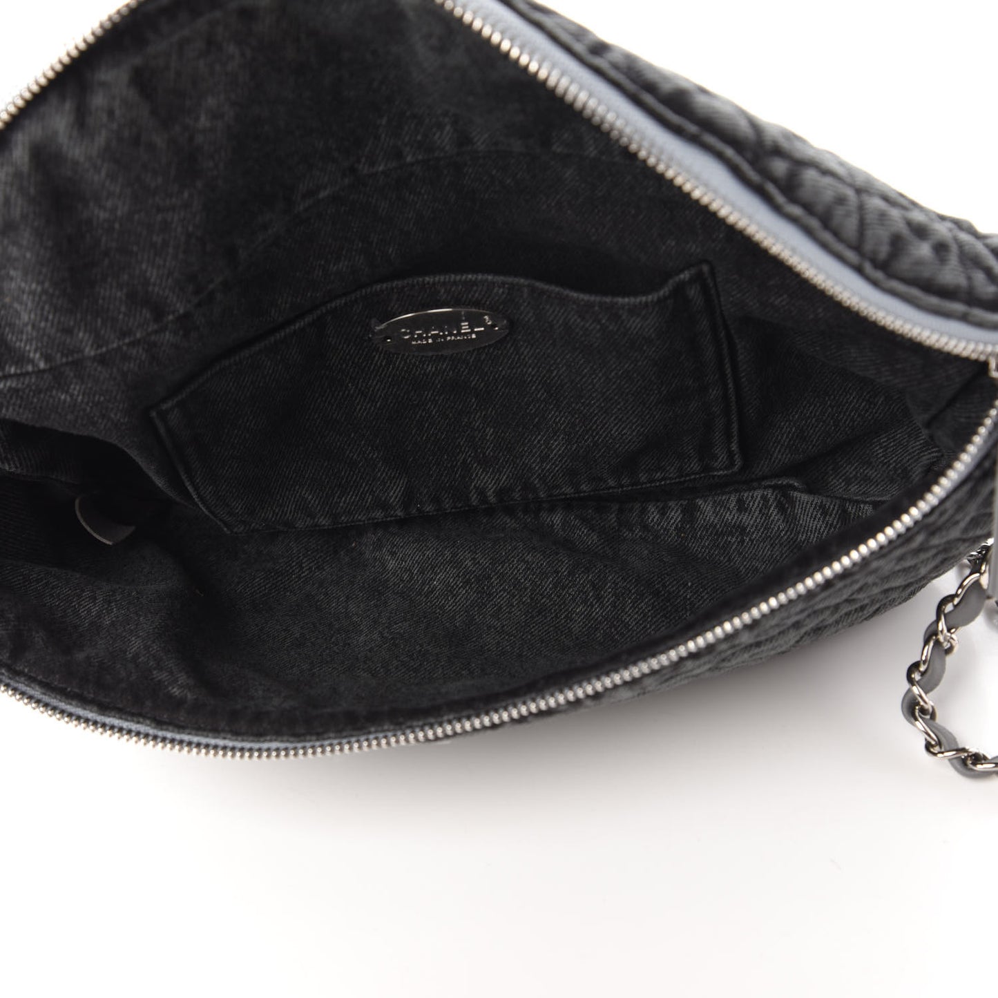 Denim Quilted Denimpression Waist Bag Black Grey