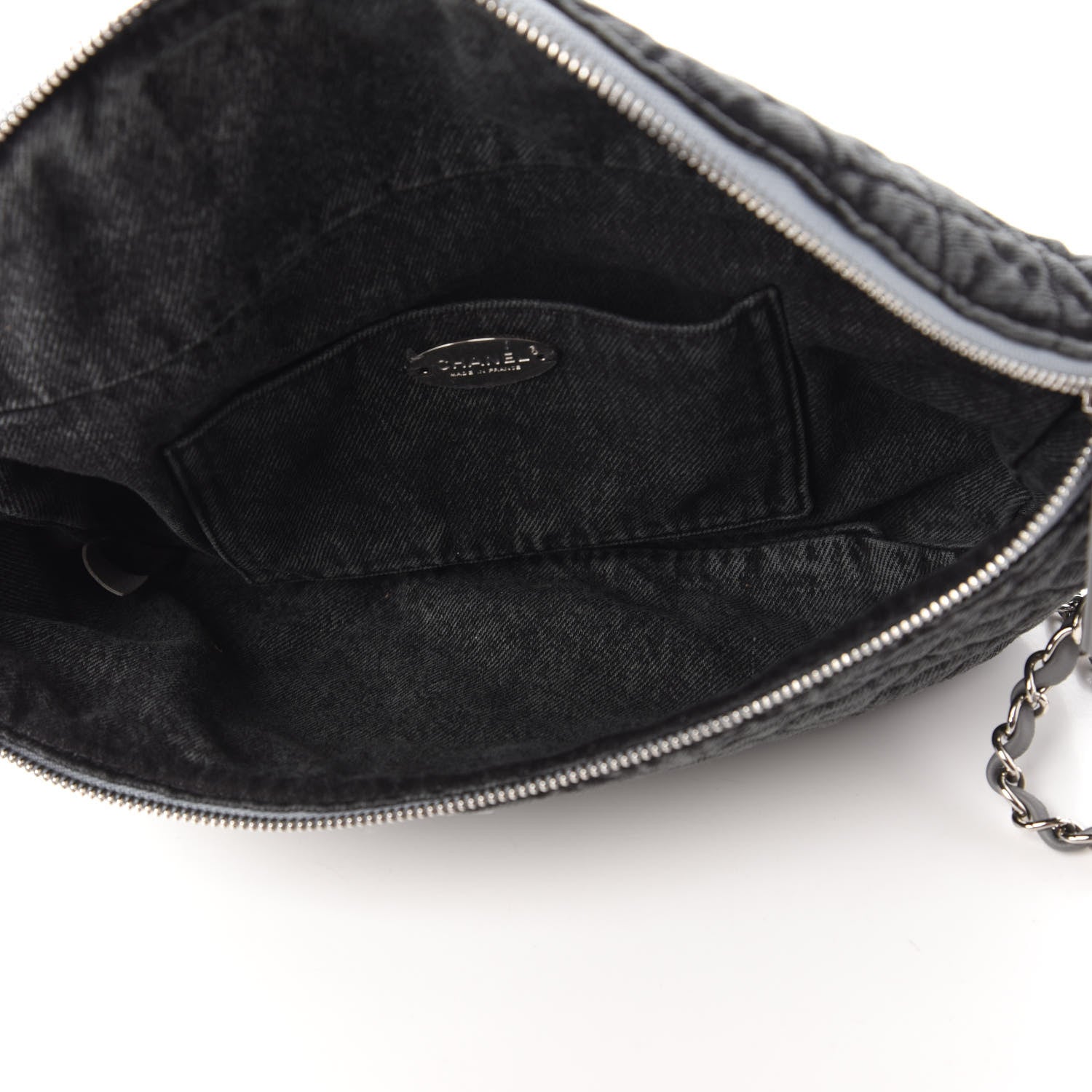 Chanel Denim Quilted Denimpression Waist Bag Black Grey 5 of 11