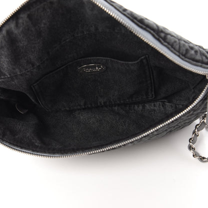 Chanel Denim Quilted Denimpression Waist Bag Black Grey 5 of 11