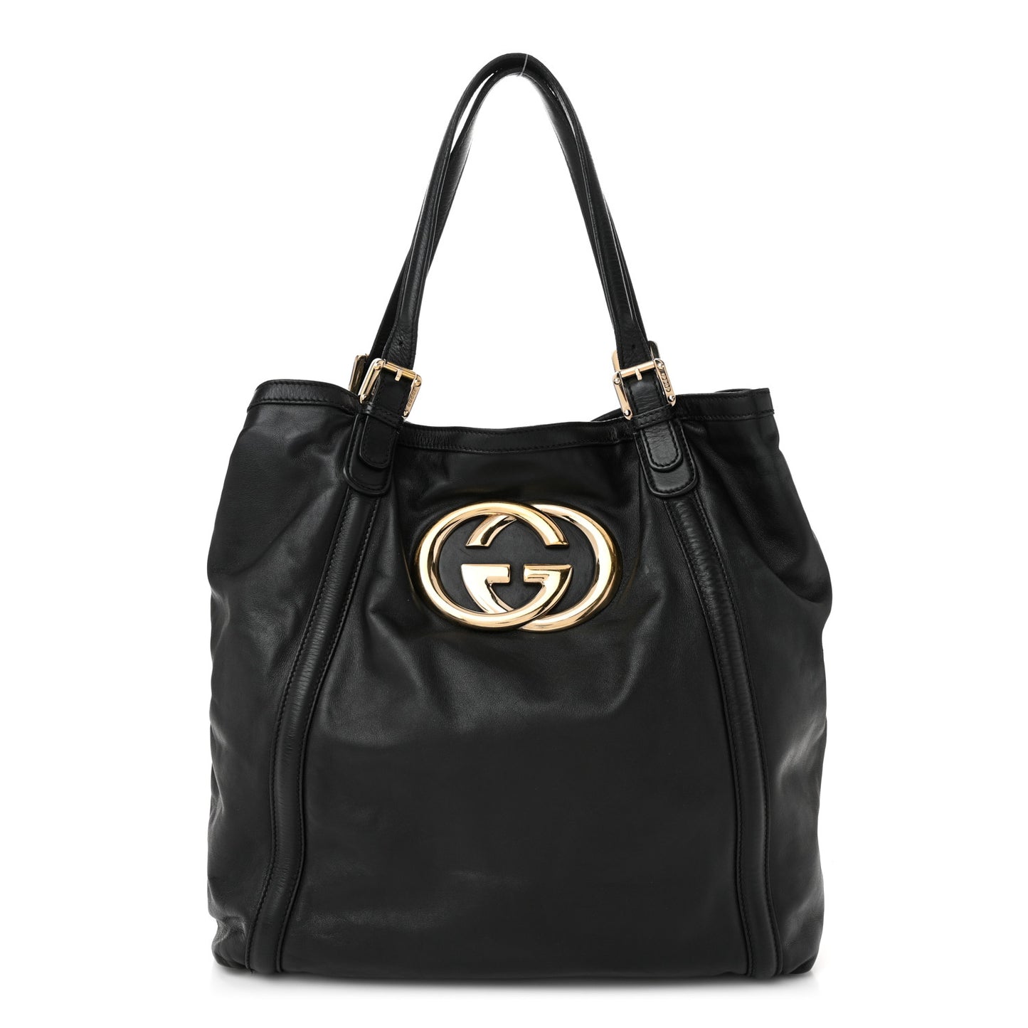 Calfskin Large Britt Shoulder Bag Black