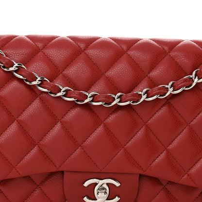 Chanel Caviar Quilted Jumbo Double Flap Red 8 of 14