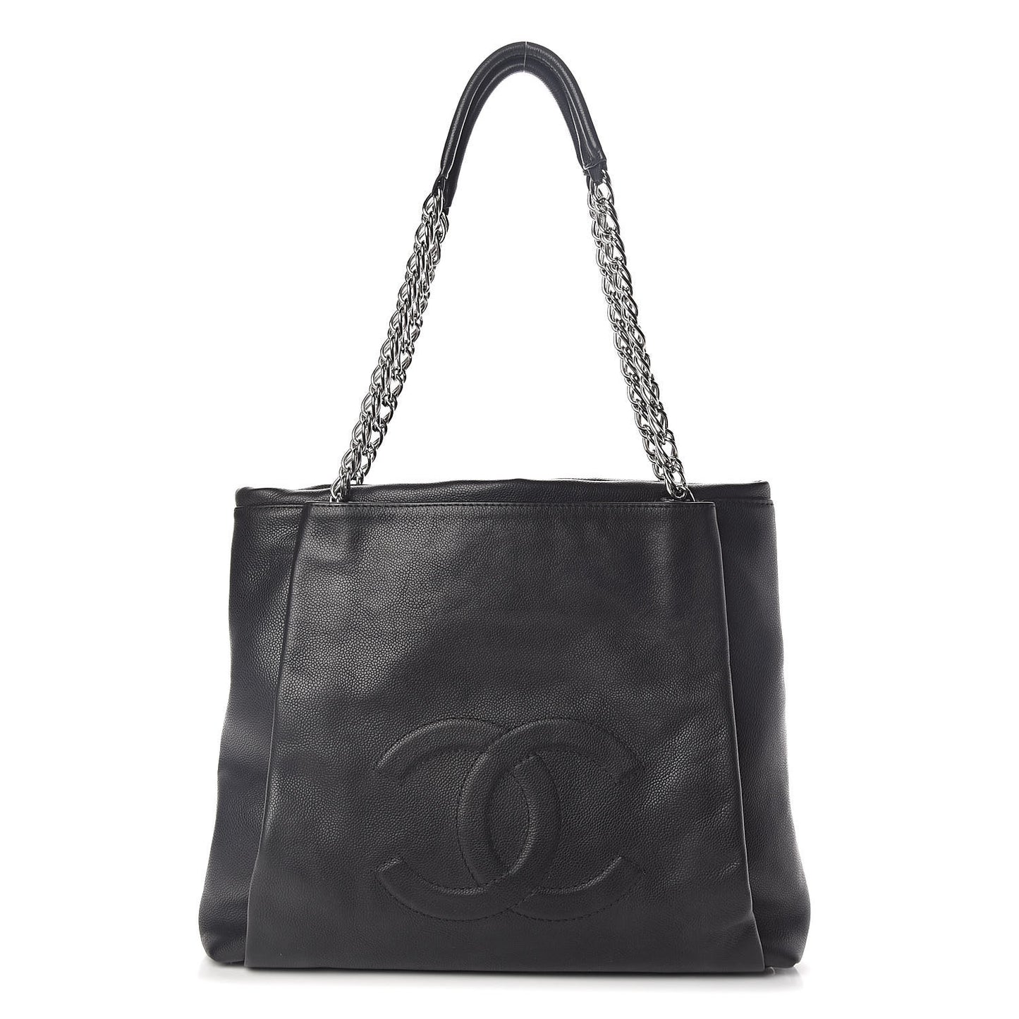 Caviar Large CC Tuck Tote Black