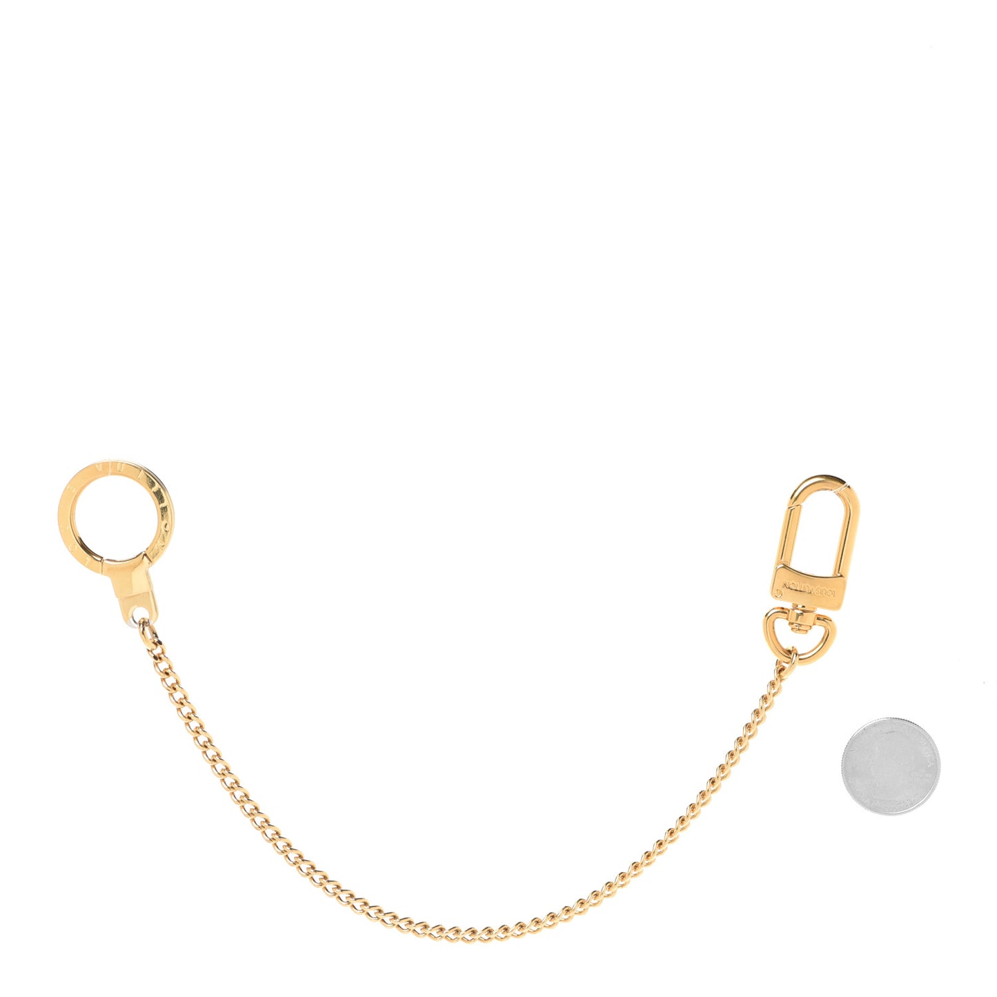 Metal Pochette Extender Key Ring Chain Gold