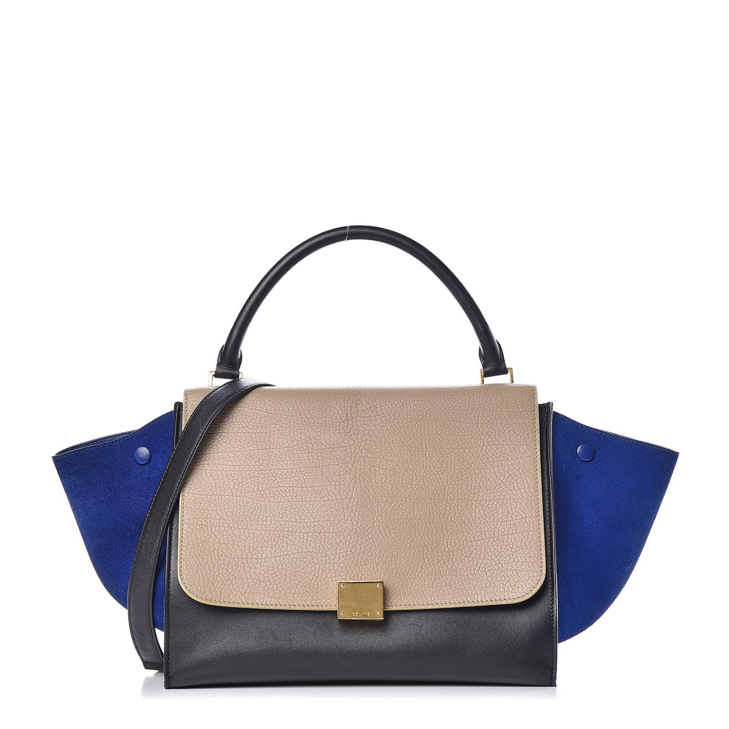 Celine Velluto Calfskin Nubuck Medium Tri-Color Trapeze Dune 1 of 10