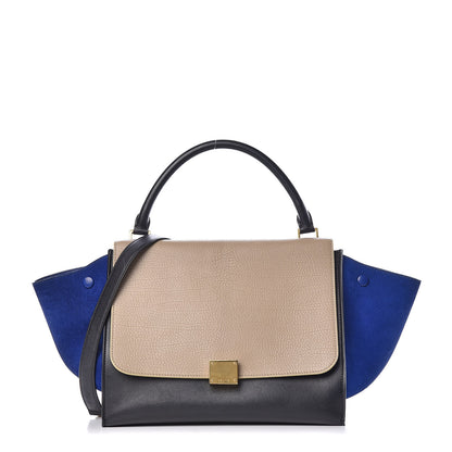 Celine Velluto Calfskin Nubuck Medium Tri-Color Trapeze Dune 1 of 10