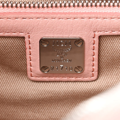 MCM Calfskin Ottomar Monogram Small Boston Bag Pink 6 of 8