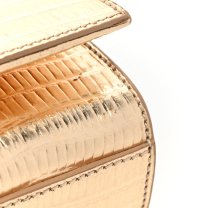 Saint Laurent Metallic Calfskin Crocodile Embossed Small Classic Monogram Kate Tassel Satchel Gold 8 of 12