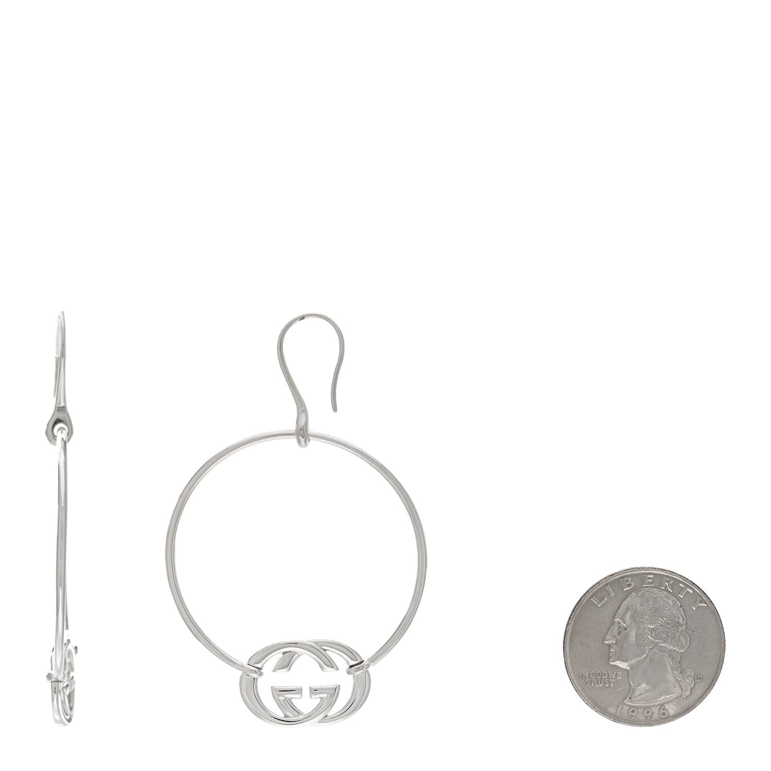 Gucci Sterling Silver Britt Hoop Earrings 2 of 5