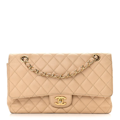 Chanel Caviar Quilted Medium Double Flap Beige 1 of 13