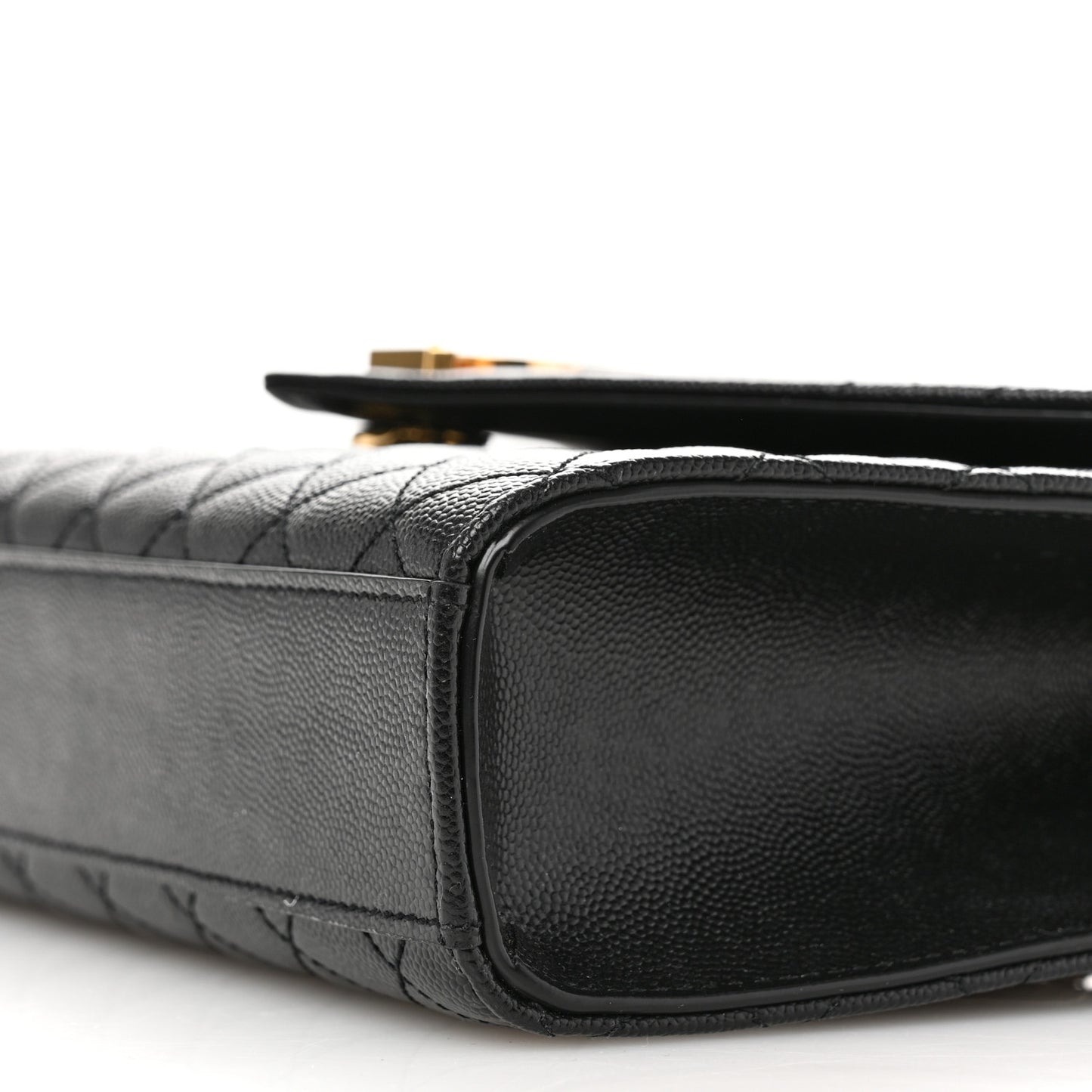 Grain De Poudre Textured Mixed Matelasse Triquilt Medium Monogram Satchel Black