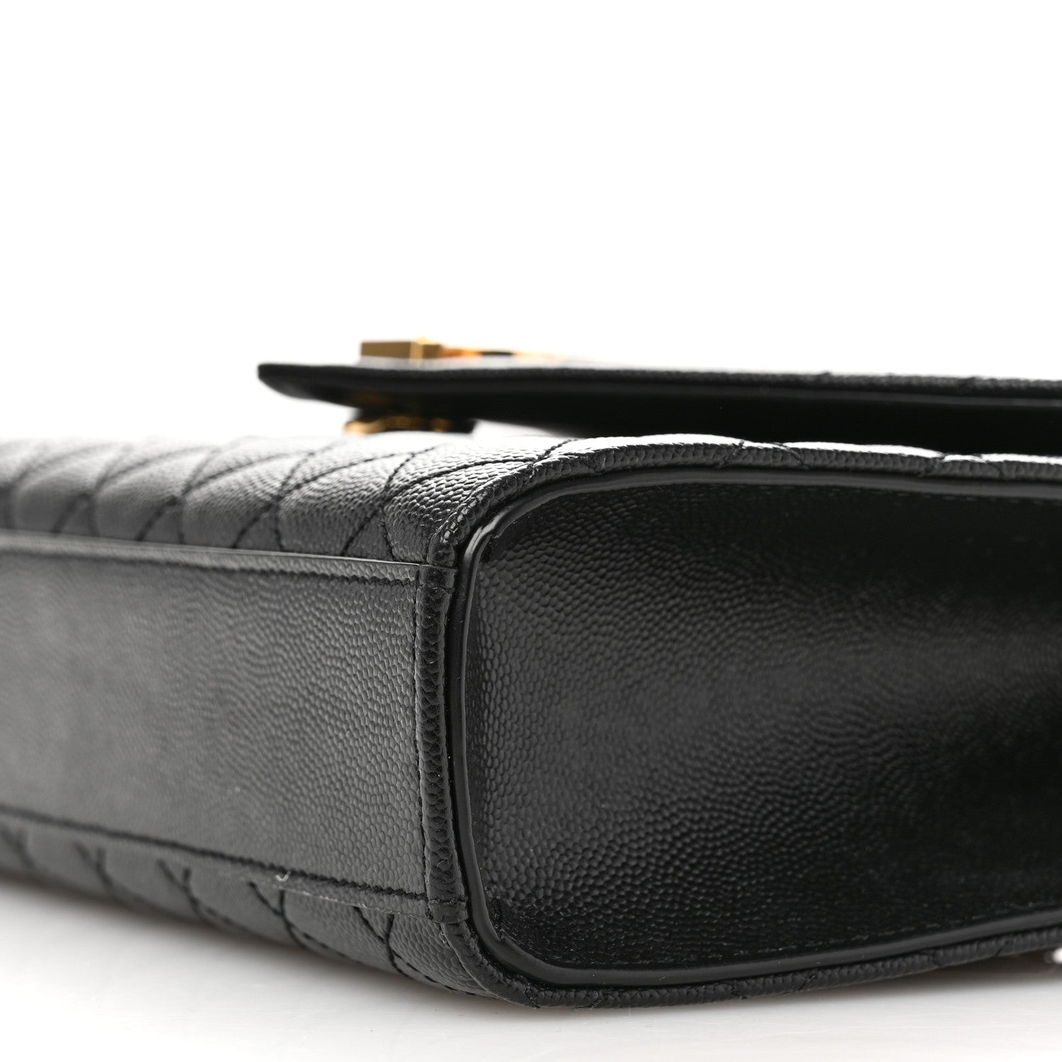 Saint Laurent Grain De Poudre Textured Mixed Matelasse Triquilt Medium Monogram Satchel Black 10 of 10