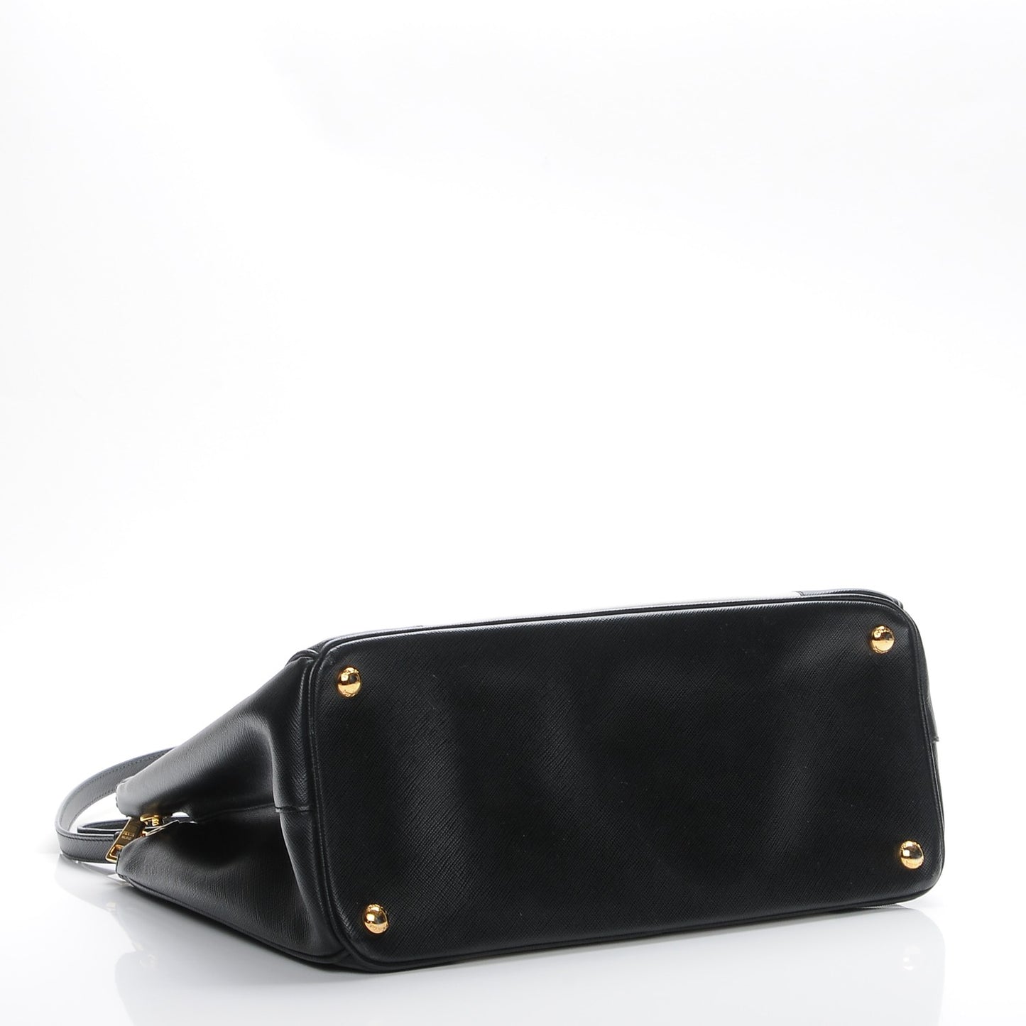 Saffiano Lux Colorblock Medium Galleria Double Zip Tote Black Talco