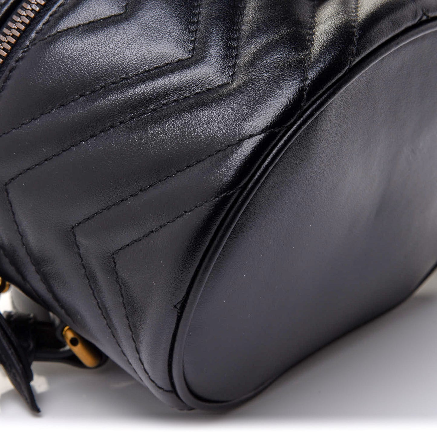 Calfskin Matelasse Mini GG Marmont Round Backpack Black