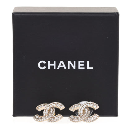 Chanel Crystal Timeless CC Earrings Light Gold 5 of 5