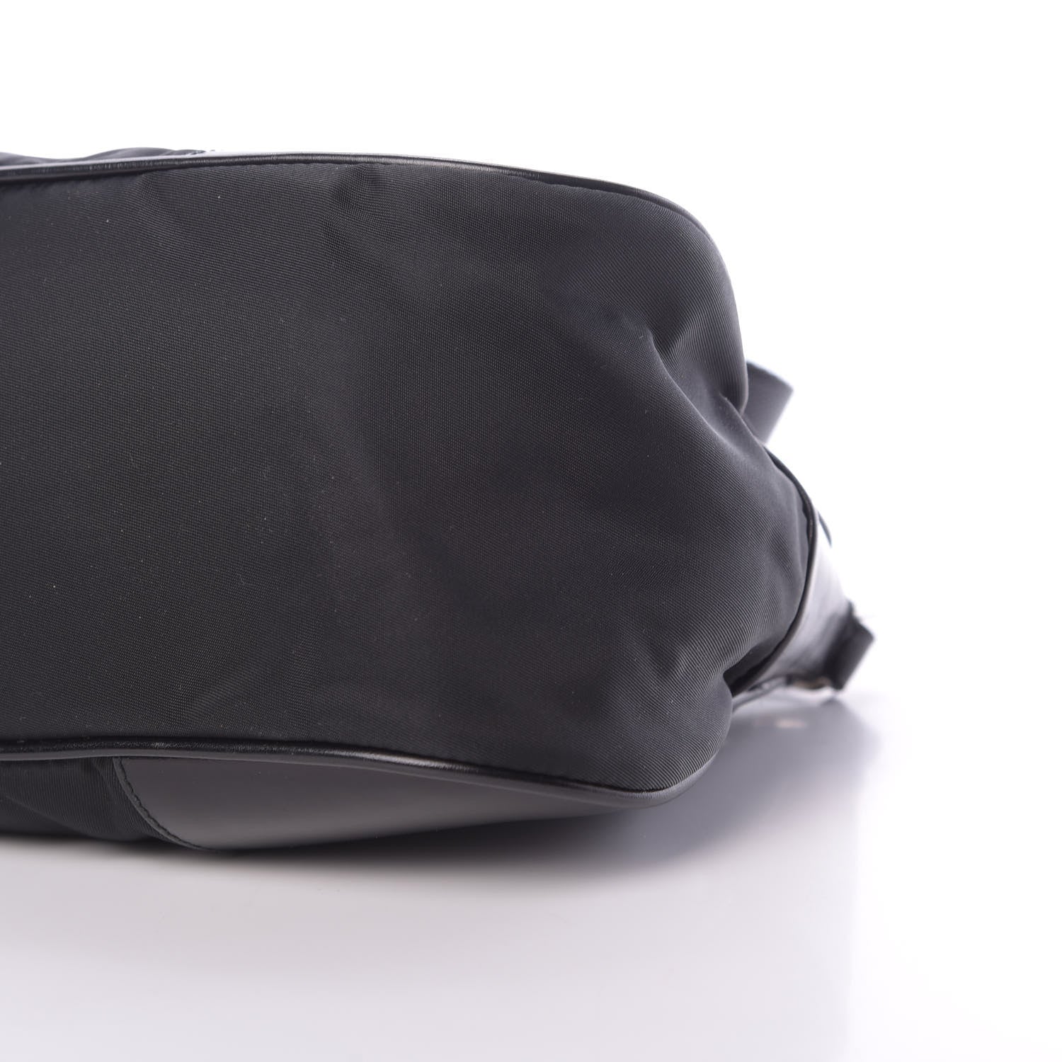 Prada Tessuto Nylon Soft Calfskin Shoulder Bag Black 9 of 14