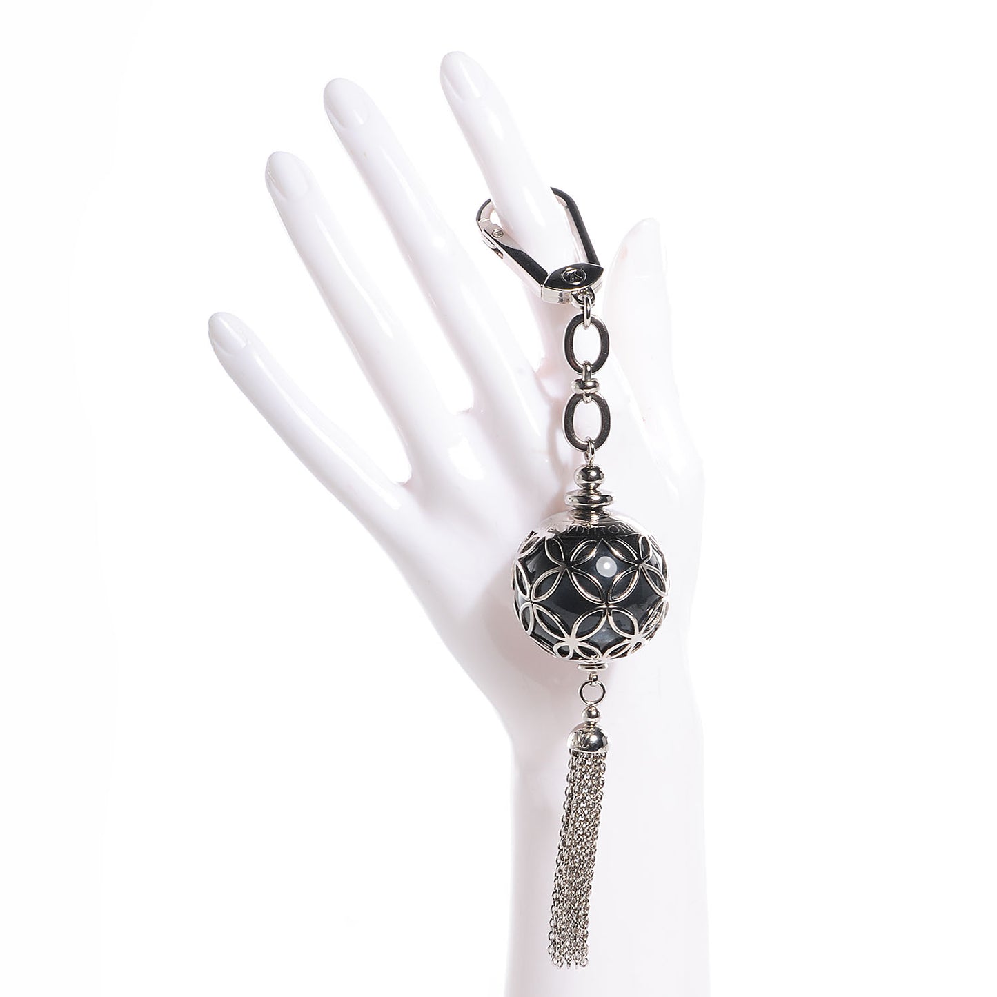 Ice Ball Key Holder Charm Silver