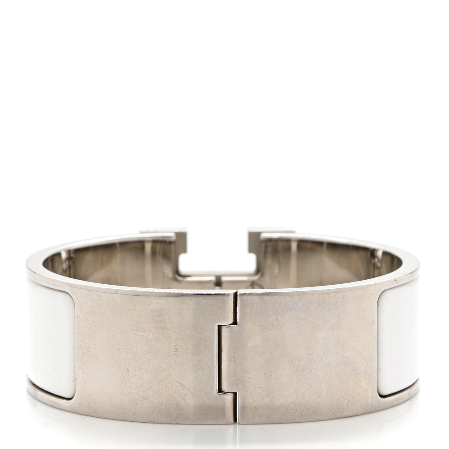 Enamel Wide Clic Clac H Bracelet PM White