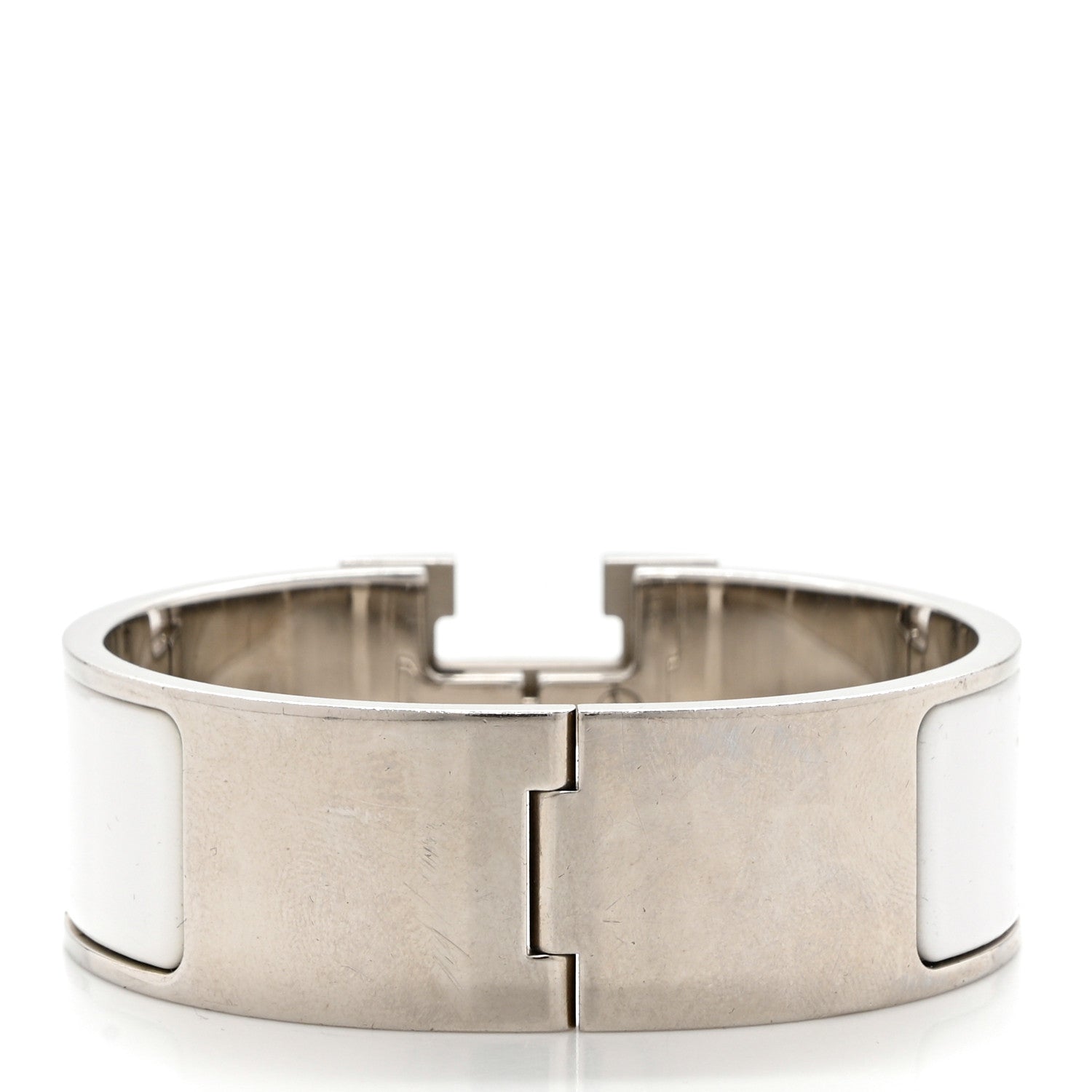 Hermes Enamel Wide Clic Clac H Bracelet PM White 3 of 5
