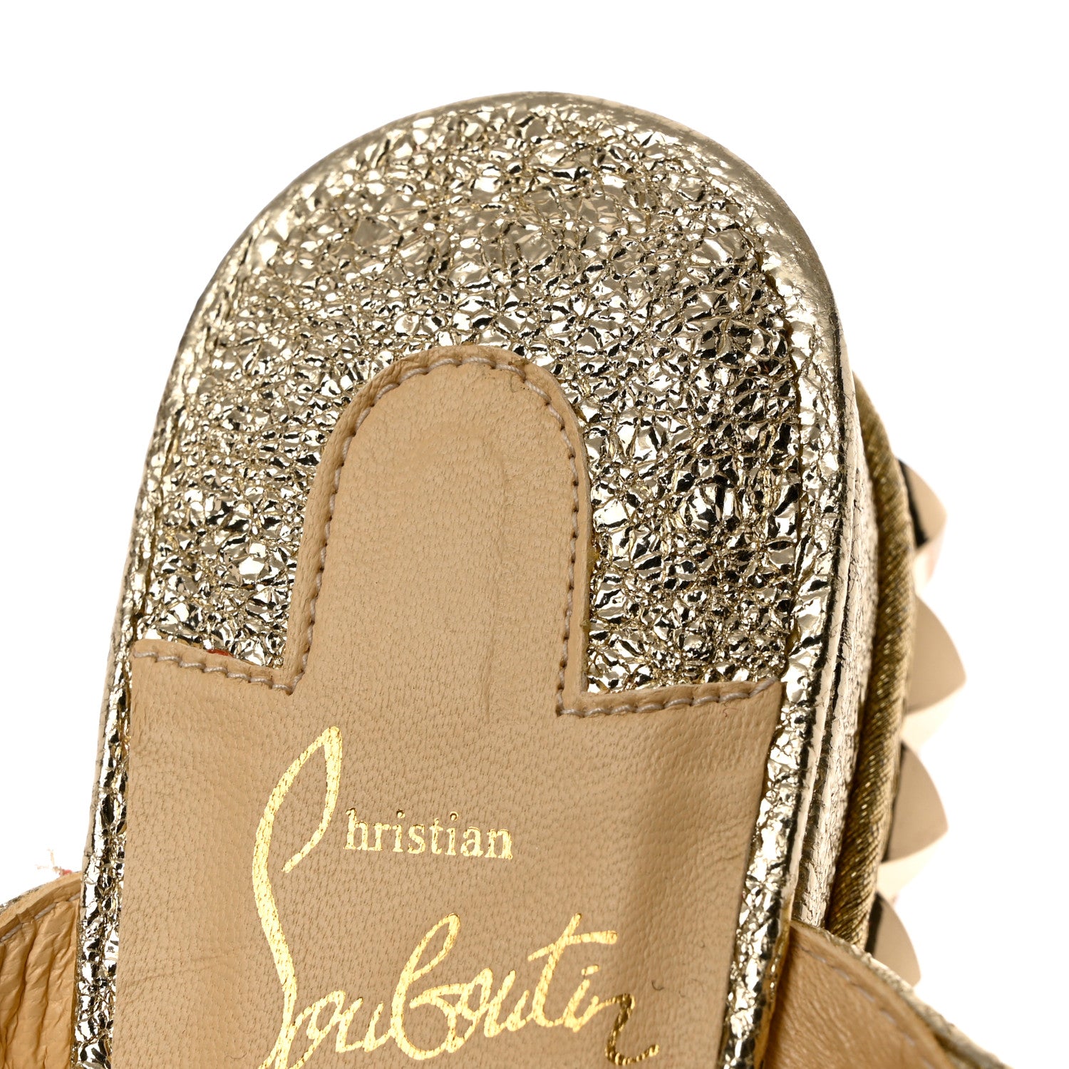 Christian Louboutin Specchio Vintage Cataclou 60 Platform Sandals 36 Platine Light Gold 11 of 12