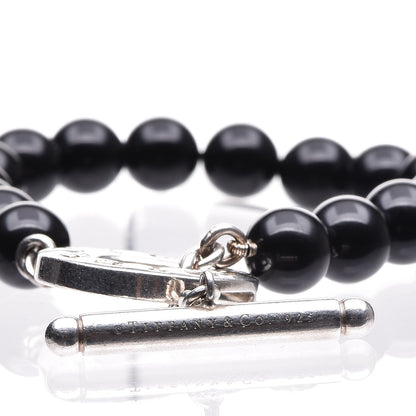Tiffany Sterling Silver Black Onyx Bead Toggle Bracelet 4 of 4