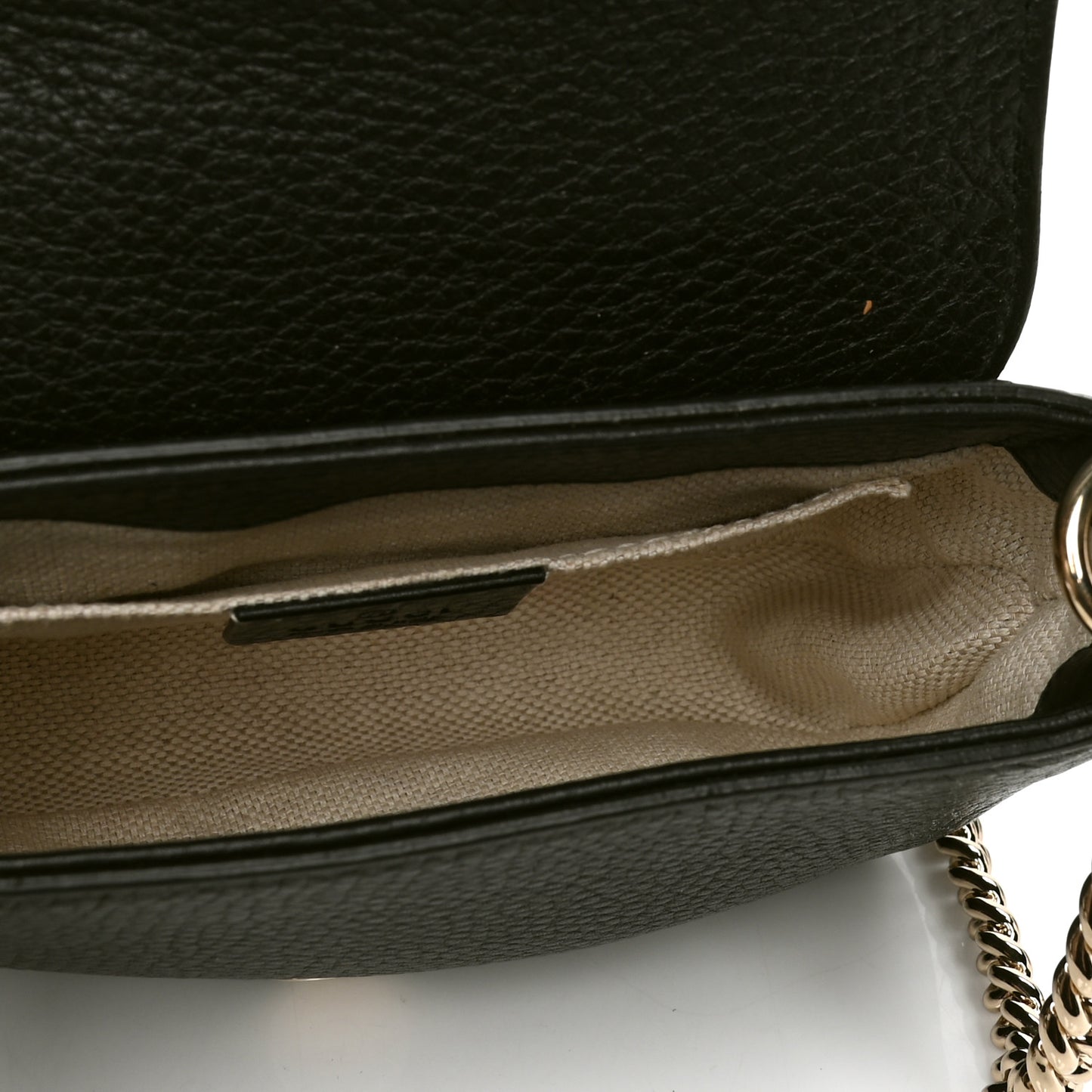 Pebbled Calfskin Small Soho Flap Crossbody Black