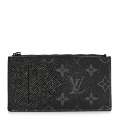 Louis Vuitton Monogram Eclipse Taiga Coin Card Holder 1 of 8