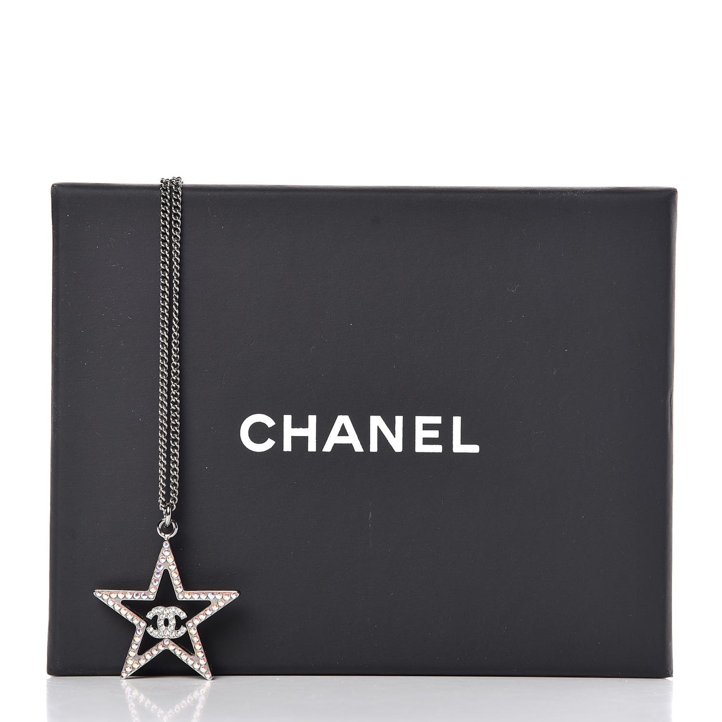 Ruthenium Crystal Star CC Necklace Iridescent Pink