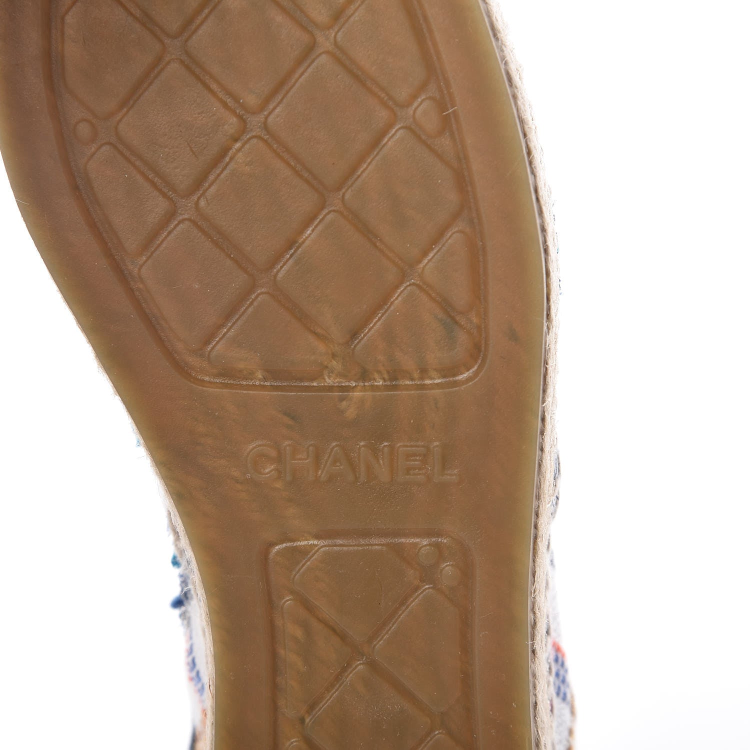 Chanel Tweed Grosgrain CC Espadrilles 41 White Blue Pink Green Black 6 of 8