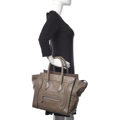 Celine Drummed Calfskin Mini Luggage Souris 2 of 9