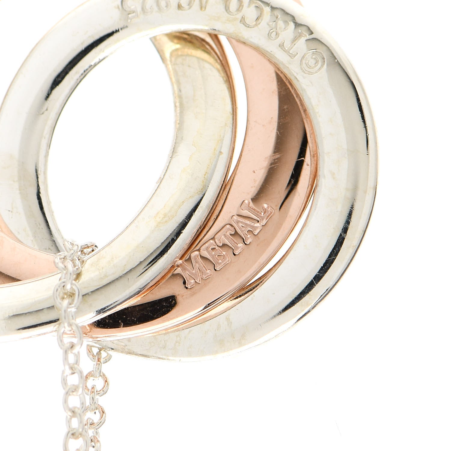 Tiffany Sterling Silver Rubedo 1837 Circles Pendant Necklace 4 of 7