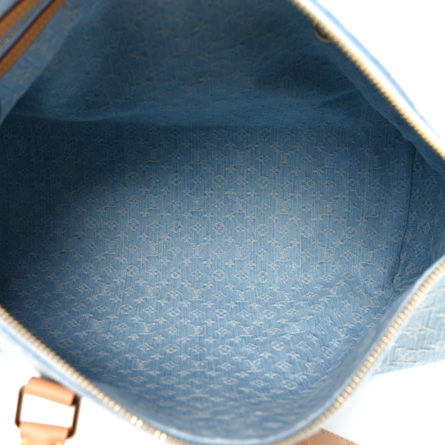 Louis Vuitton Denim Monogram Keepall Bandouliere 45 Sky Blue 4 of 8