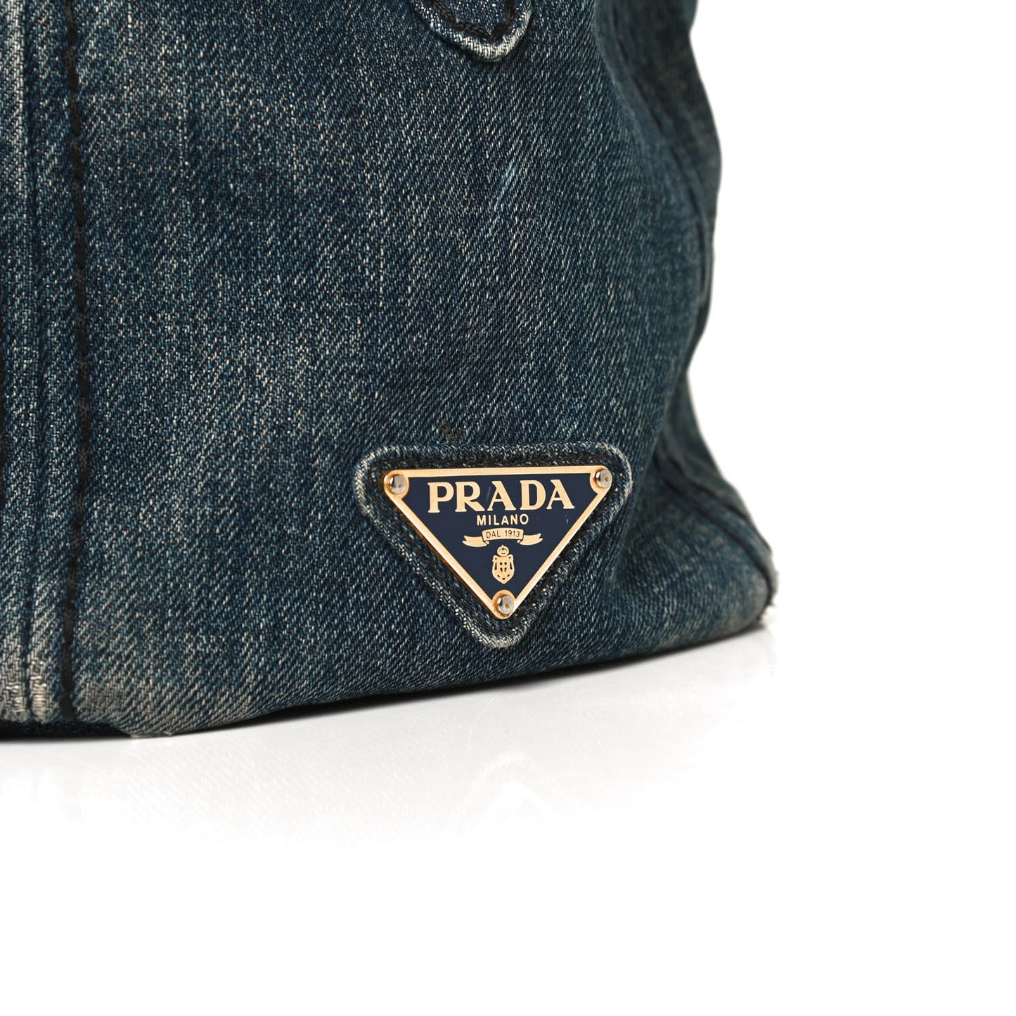 Denim Large Logo Shopping Tote