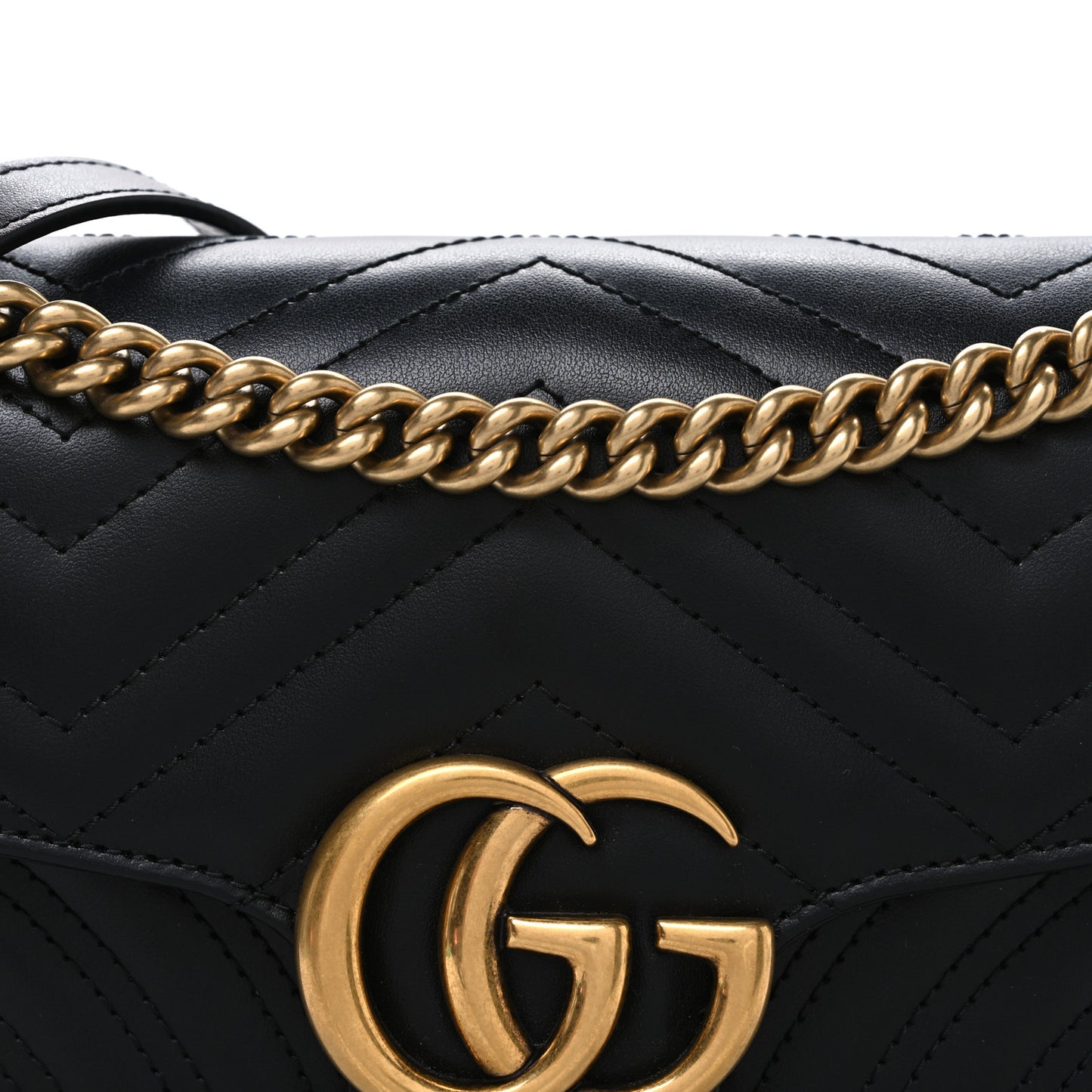 Calfskin Matelasse Small GG Marmont Shoulder Bag Black