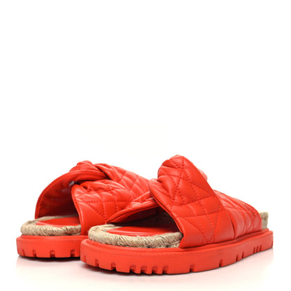 Christian Dior Calfskin Cannage Dtwist Espadrille Platform Sandals 38 Orange 3 of 8