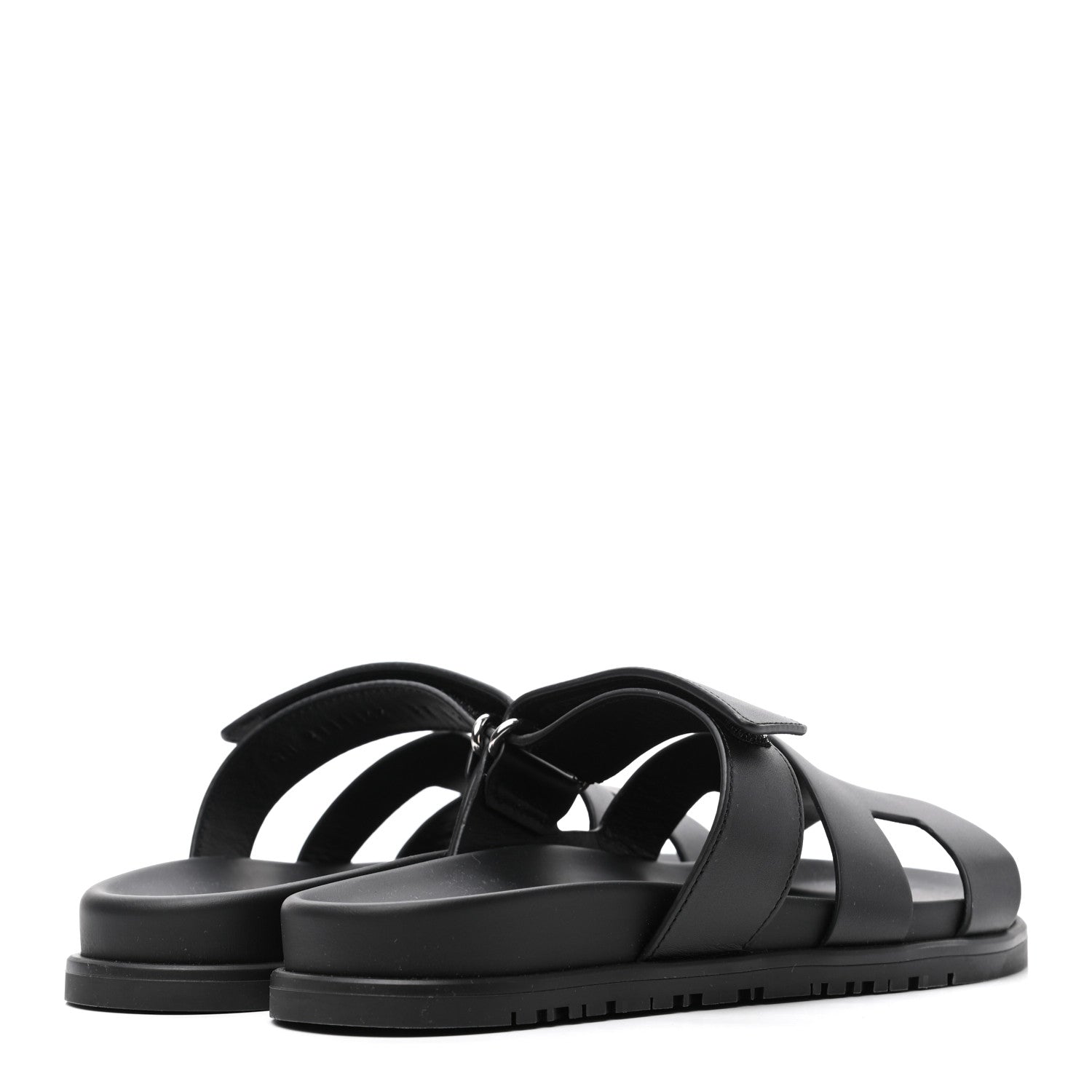 Hermes Calfskin Womens Chypre Sandals 37 Black 5 of 9