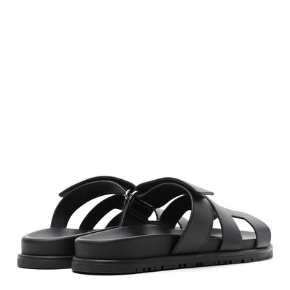 Hermes Calfskin Womens Chypre Sandals 37 Black 5 of 9