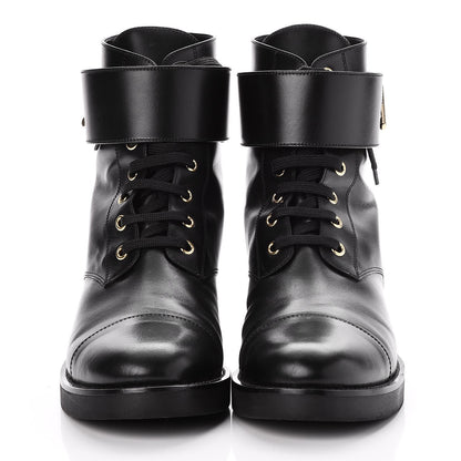 Louis Vuitton Calfskin Wonderland Ranger Boots 41 Black 2 of 9