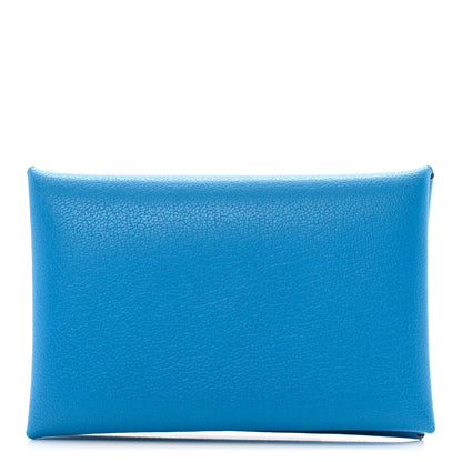 Hermes Chevre Chamkila Calvi Card Case Bleu Frida 1 of 8