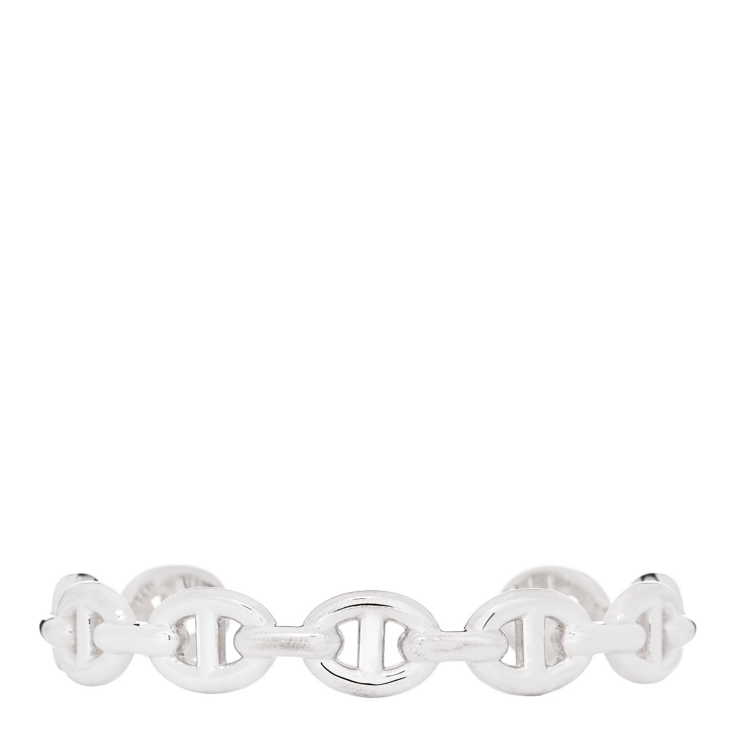 Sterling Silver MM Chaine d'Ancre Enchainee Cuff Bracelet SH